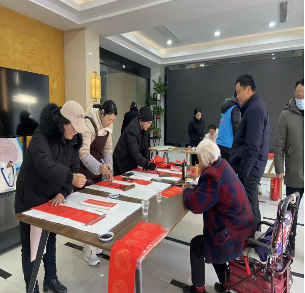 康堡社区新春送福写春联活动